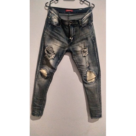 CELANA PANJANG | RUCAS | SEASON 3 | BLUE WAVE DENIM RIPPED | OLD | RARE | NOT CAVIAR | LEATHER NOT S