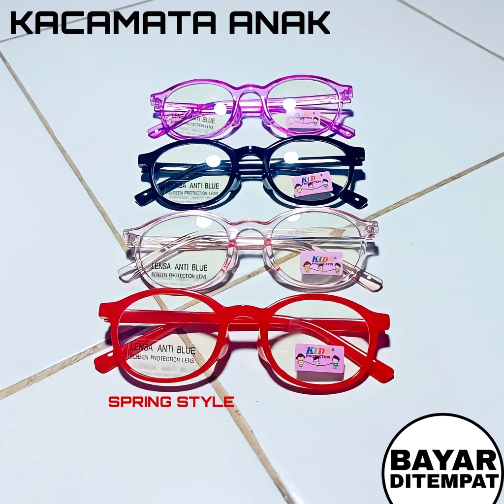 Kacamata anak trendy anak kaca mata anti radiasi lucu keren variasi warna cewek / cowok - (Spring Style)