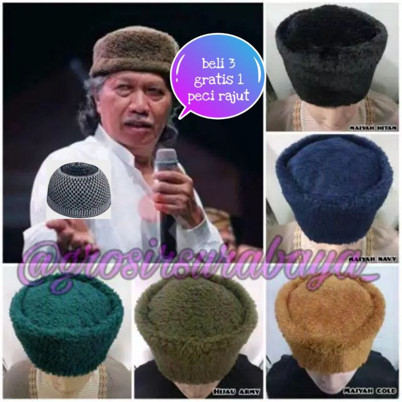 Peci maiyah bulu peci cak nun peci bulu