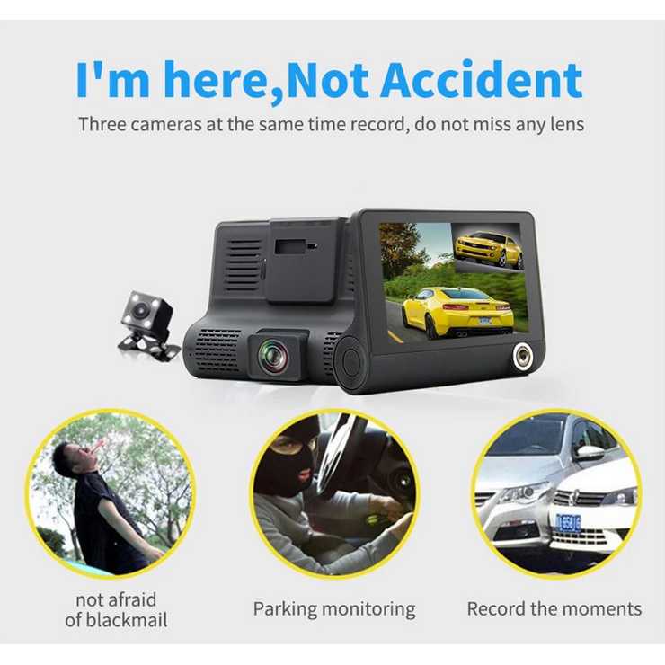 Baco Car DVR Kamera Mobil 1080P 4 Inch Screen Rear View Camera - T319 ( Al-Yusi )