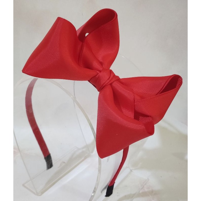 Bando pita merah / jepit rambut pita merah / bandana bayi pita merah / bando anak / jepit rambut ana