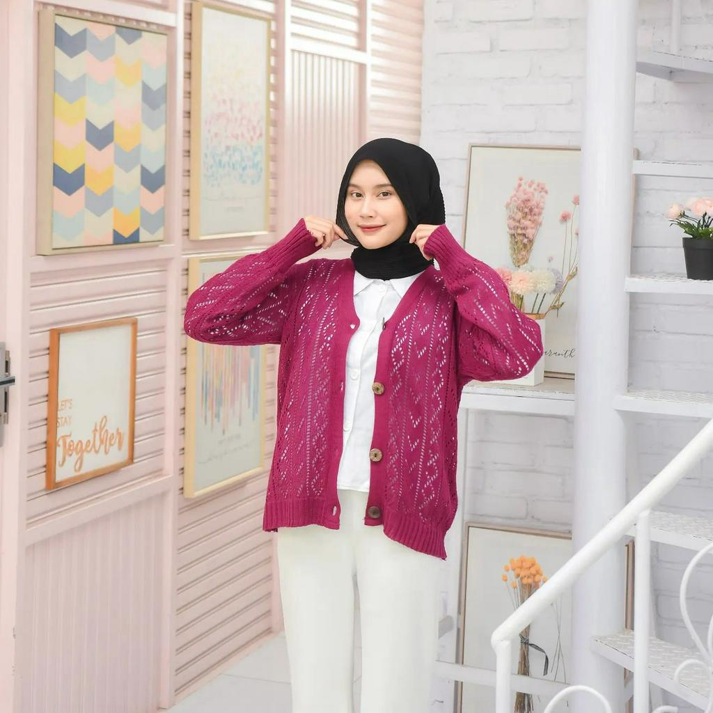 [CYC | COD] REALPICT | Outwear Una Outher Cardy Rajut | Knit Outer Crop Wanita Balon Trendy Murah