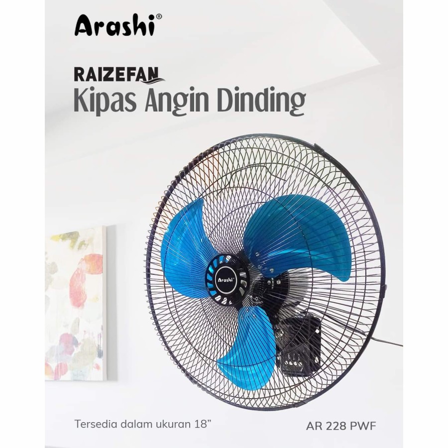 ARASHI Kipas Angin Wall Fan 18&quot; Besi RAIZE - Garansi Resmi 1 Tahun