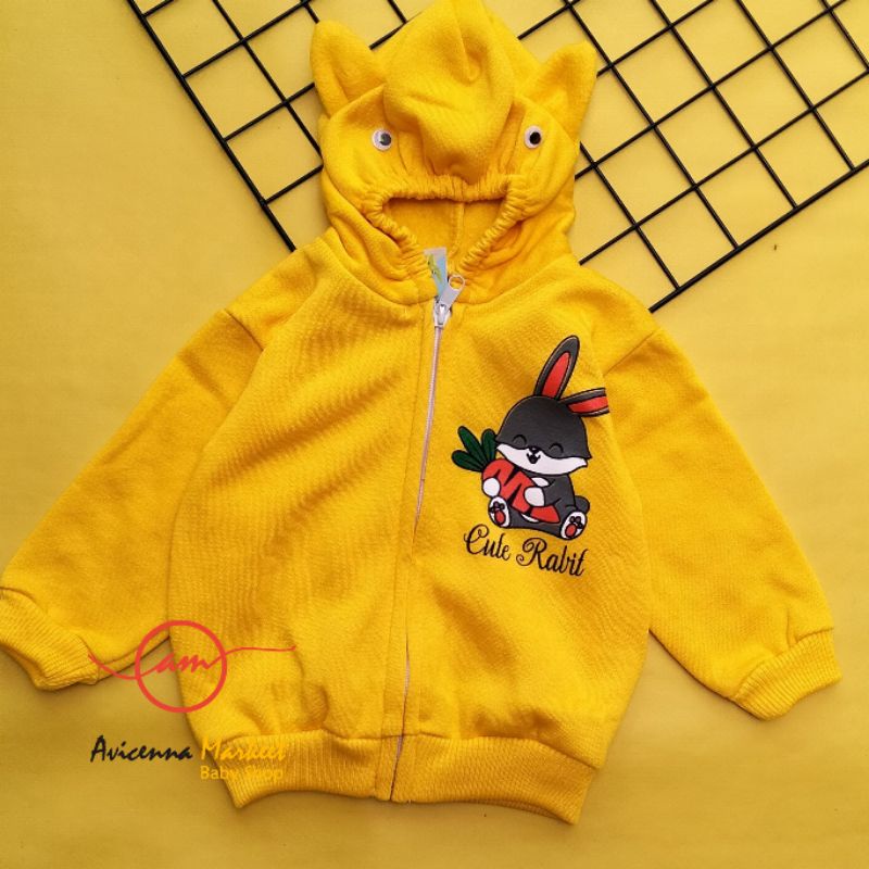 Jaket mantel bayi bunny lucu 3-12 bulan