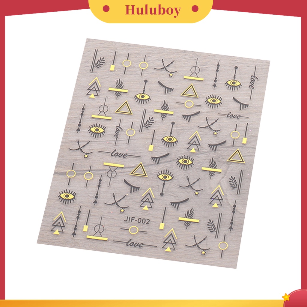 Huluboy Huluboy♡ Stiker Kuku Motif Hati / Bintang / Bulan Untuk Dekorasi Nail Art / Manicure