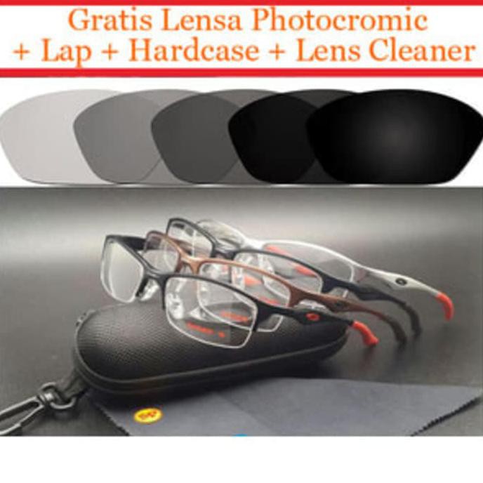Frame Kacamata Photocromic Minus Pria Sporty Matte Half Titanium