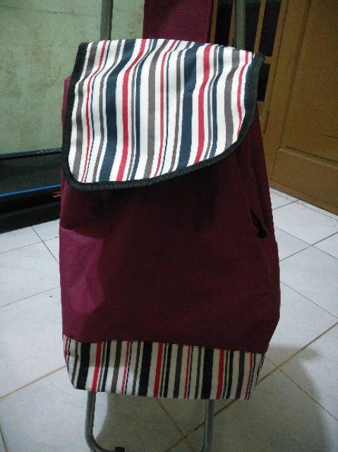 Shopping Trolley Bag Tas Belanja Dengan Roda Ber Motif.troli Belanja Warna. Troli Barang Kuat