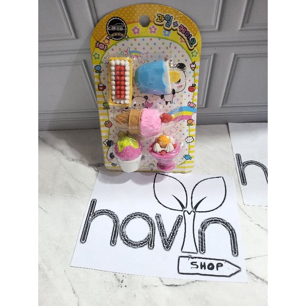 Penghapus lucu makanan kue/STIP KUE/hapusan fancy/hapusan set/stip-R