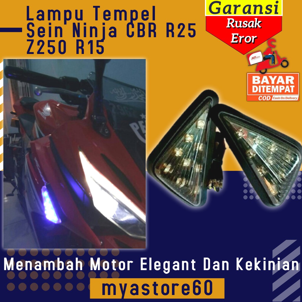 Lampu Sen Sein Tempel Fairing Variasi Aksesoris Motor Ninja CBR R25 Z250 R15 Lampu Sen Sein