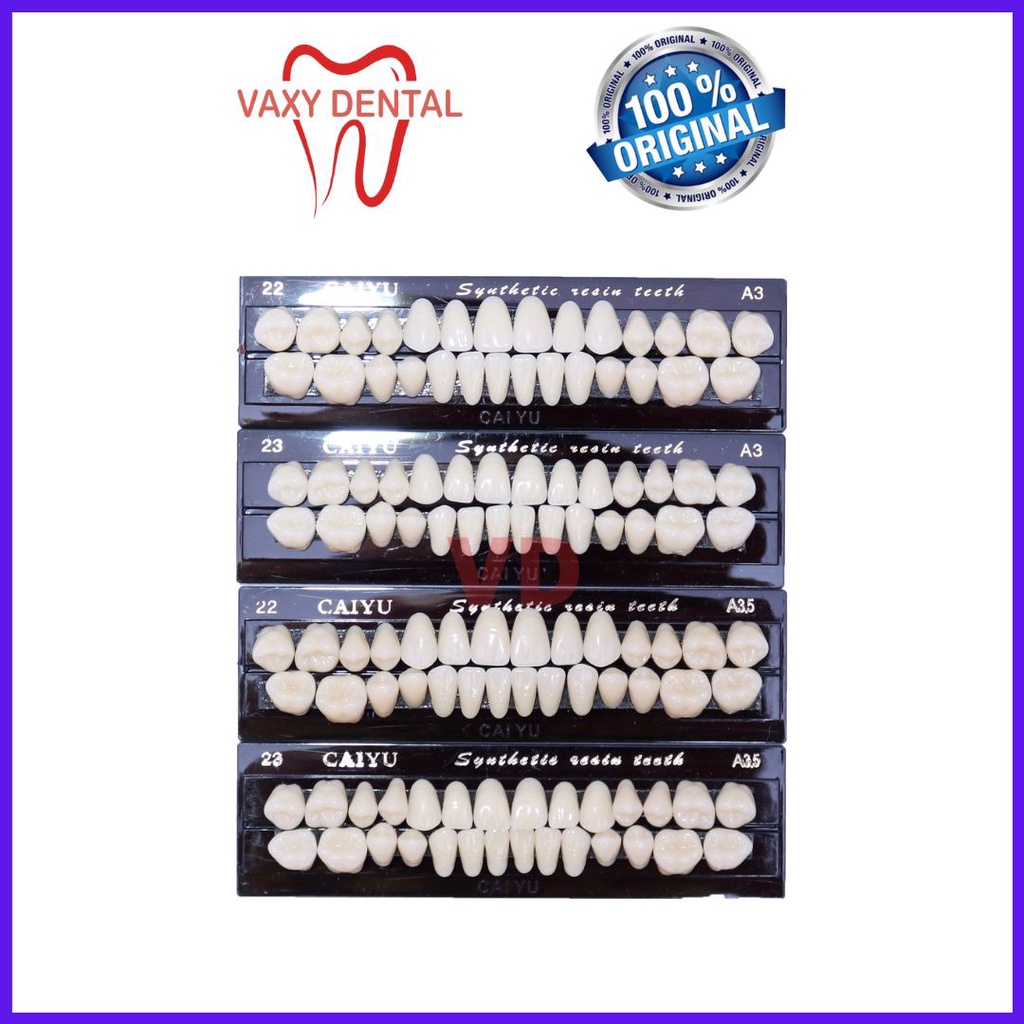 Gigi Caiyu Full Set 1 Set isi 28 butir gigi palsu merk cayu yuying anterior upper lower posterior up