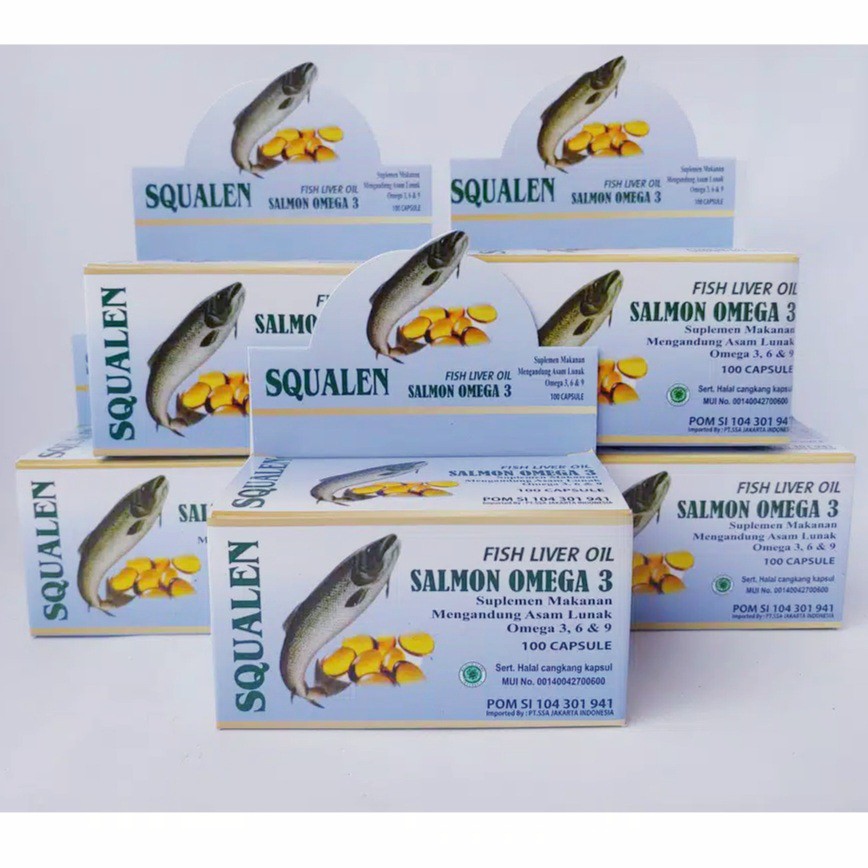 Squalen Fish Liver Oil Minyak Ikan Salmon Omega 3 Suplemen Makanan Nutrisi Otak