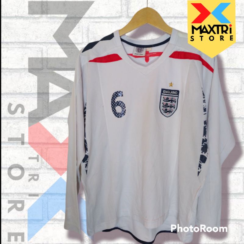 JERSEY BOLA TIMNAS INGGRIS JERSEY SECOND JERSEY LENGAN PANJANG RETRO