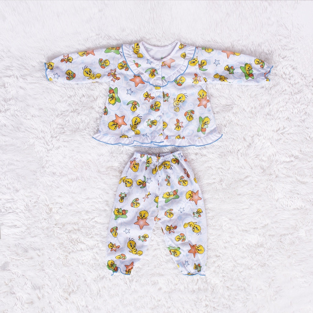 Set Baju Tidur Bayi Anak Perempuan Tweetie Umur 6 Bulan - 2 Tahun | Biru