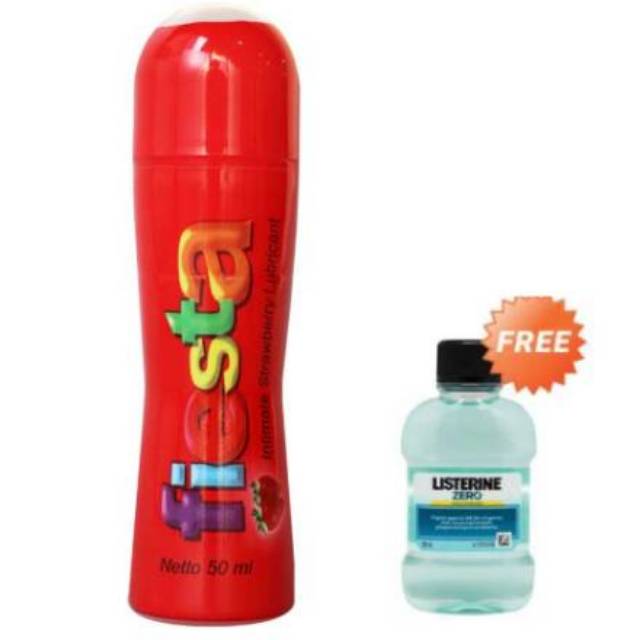 Jual Fiesta Lubricant Gel Strawberry Pump [50 mL] Free Listerine 80 mL