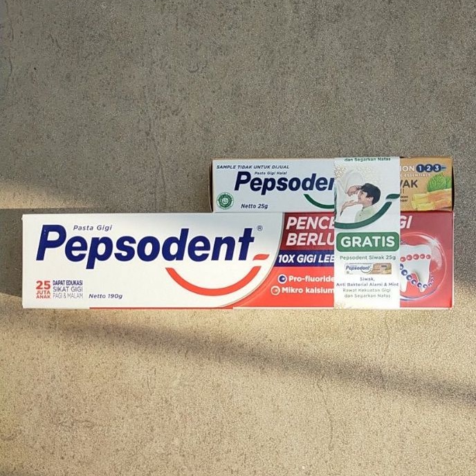 Pasta gigi Pepsodent 190gr GRATIS Pepsodent siwak 25gr