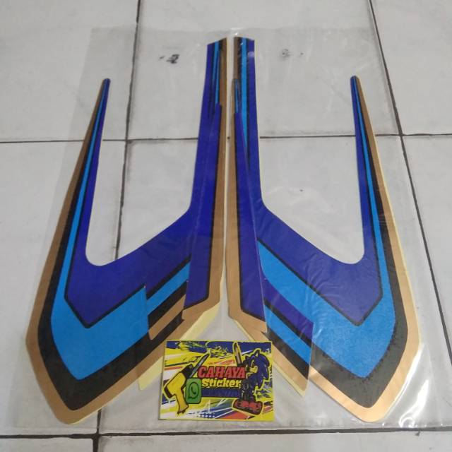 Striping lis sticker Rx Spesial / Rx - S Standar Tahun 1984 warna Gold Biru
