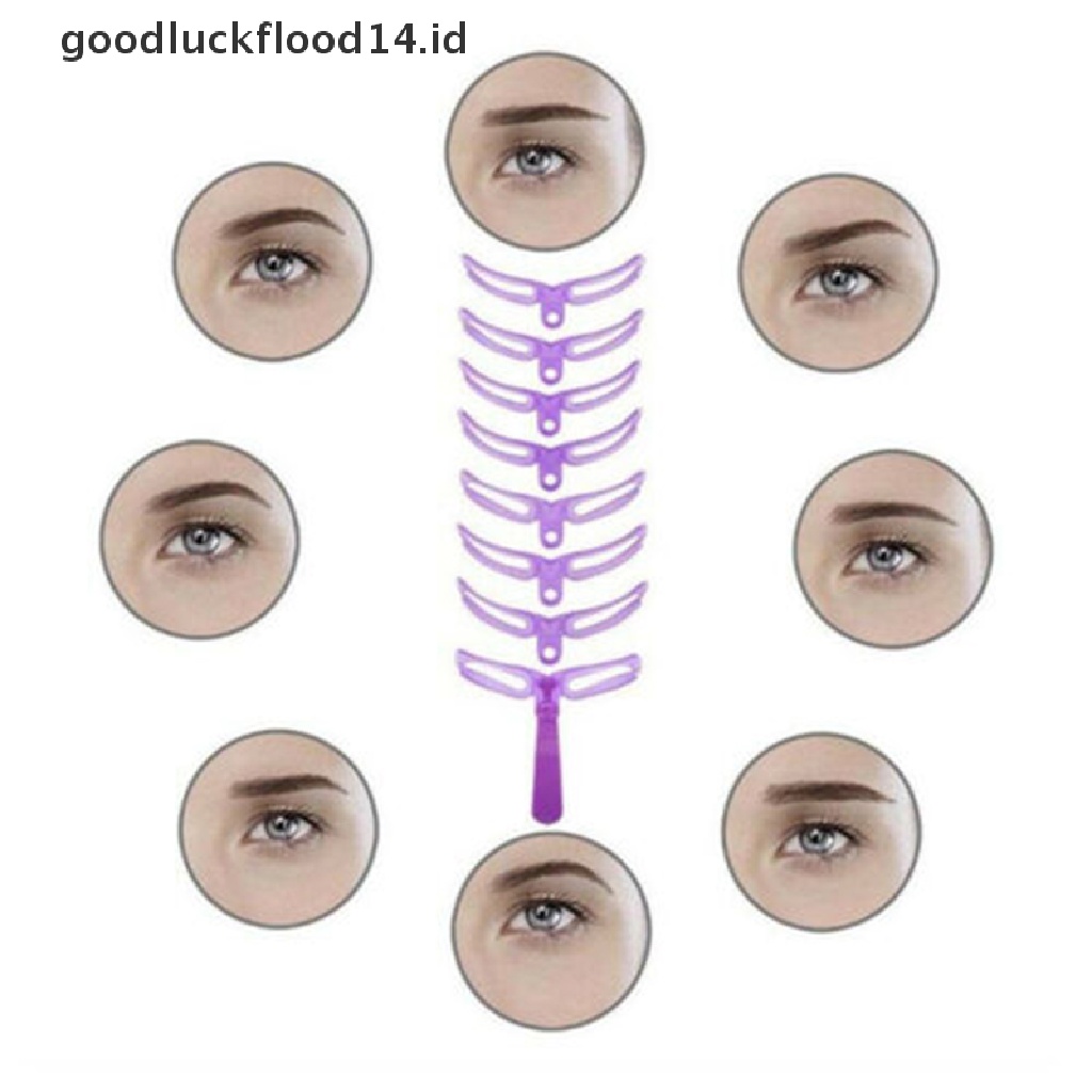 [OOID] 8PCS DIY Eyebrow Shaper Makeup Template Eyebrow Grooming Shaping Stencil Kit ID