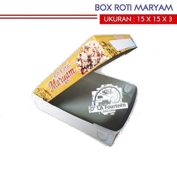 

Dus Box Kemasan Roti Maryam, Kotak Roti Canai maryam Coklat uk 15x15x3 cm isi 50 pcs