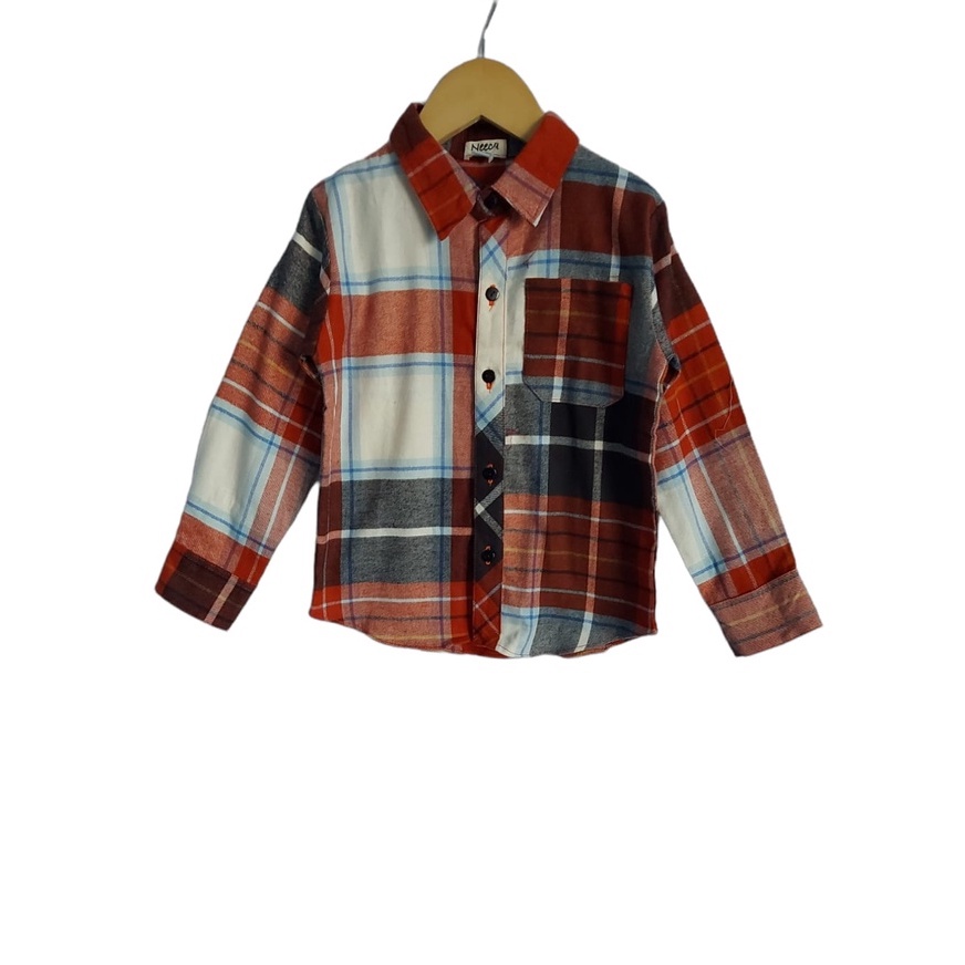 Kemeja Anak Flanel Boy Neeca Kiddos Kemeja Anak Cowok Murah Size 2,4,6,8,10 Tahun