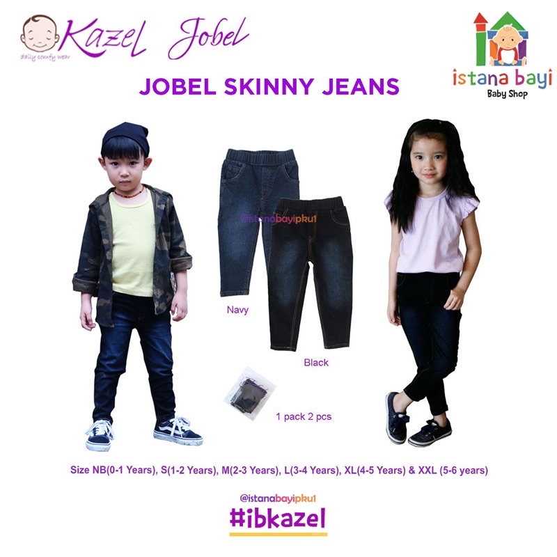 Jobel Skinny Jeans Edition (0 sd 5 tahun) isi 2 Pcs - Jeans Anak Murah