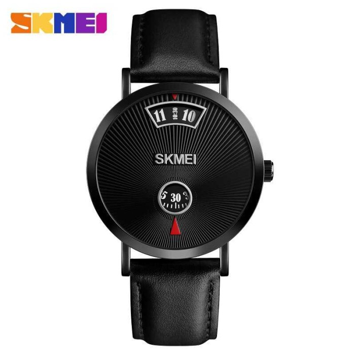 Original Jam Tangan Analog Pria Strap Kulit SKMEI 1489 Bergaransi