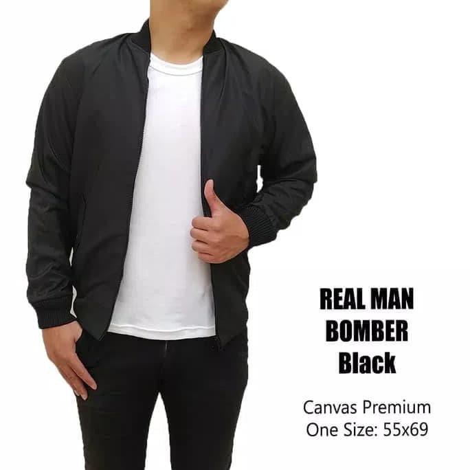 Jaket Bomber Murah | Jaket Hitam | Jaket Bomber Jokowi | Bomber Hitam - Hitam, L .Deevagrosir.Olshop