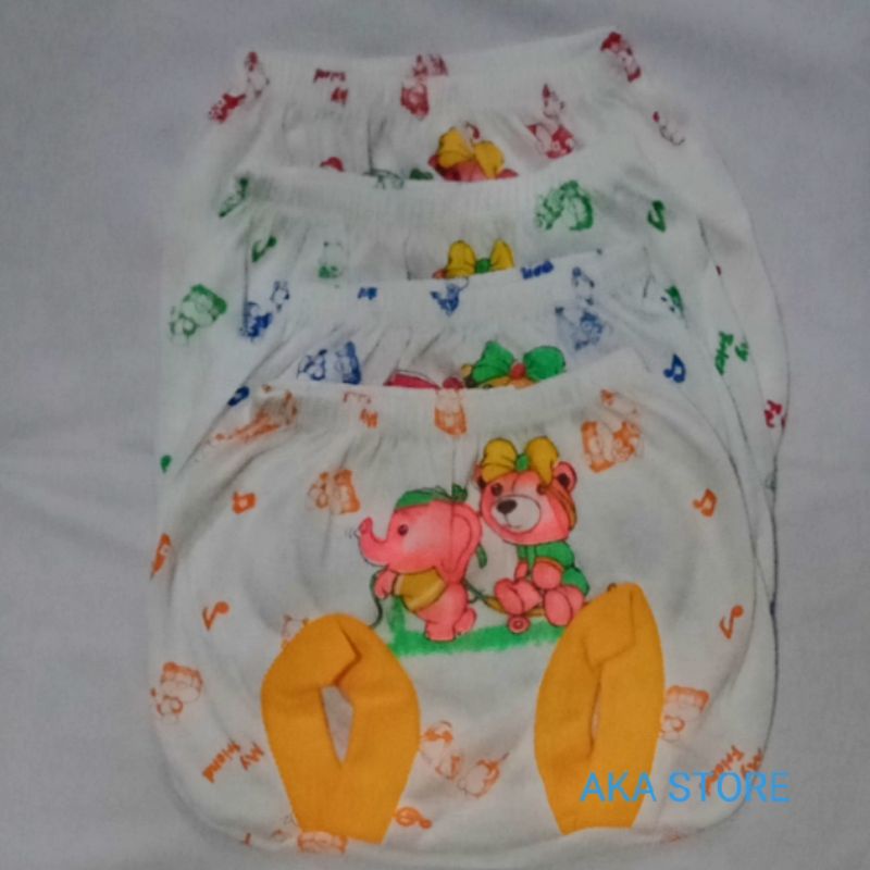 3 pcs celana pop bayi putih print murah