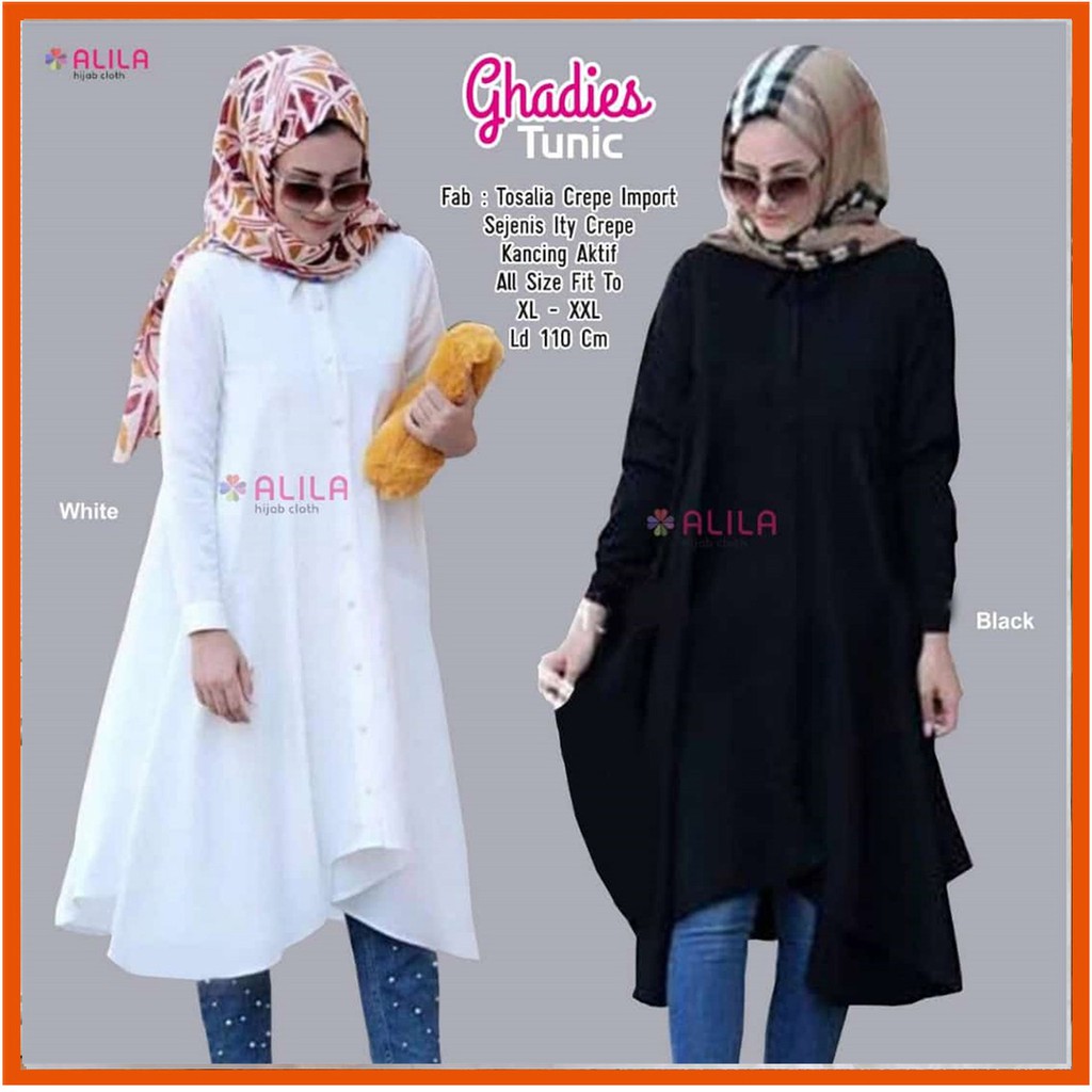 GHADIES TUNIK by ALILA TUNIK POLOS LD 110 BAJU ATASAN CEWEK TUNIK JUMBO BAHAN TOSALIE TUNIK CEWEK