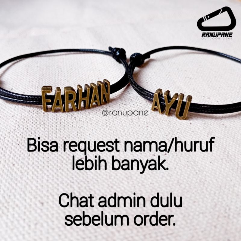 TERBARU GELANG INISIAL HURUF A-Z magnet / GELANG NAMA HITAM TITANIUM / GELANG COUPLE BESTIE PASANGAN