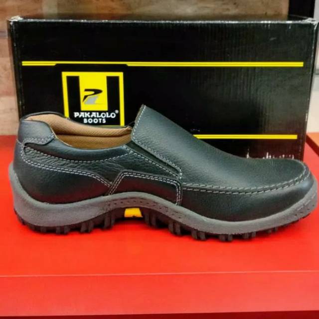Sepatu kulit pantofel boots N8815 hitam 39-44