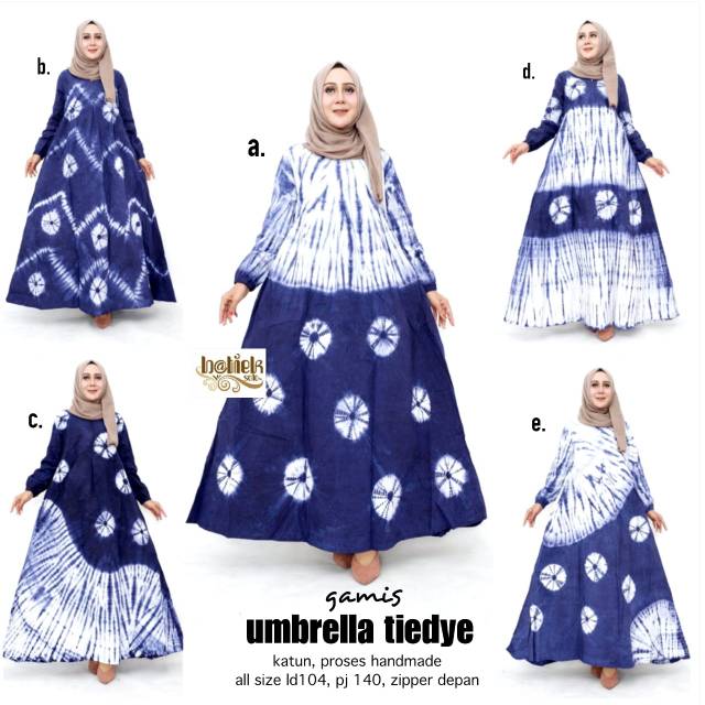 Gamis umbrella tydie sibori hand made batik modern