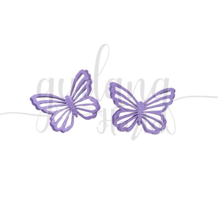 Anting Stud Lilac Butterfly Earrings Motif Kupu Ungu Simple GH 203232