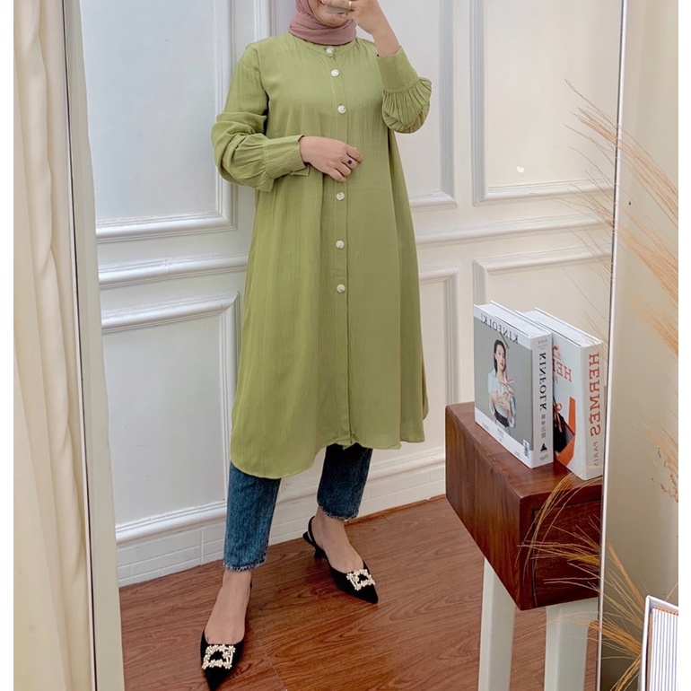 DIANA LONG TUNIK CRINKLE RAYON