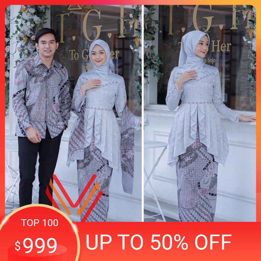 Promo  Share:   Favorit (222) Batik Couple Kebaya Modern Kebaya Wisuda Lamaran Baju Tunangan Batik B