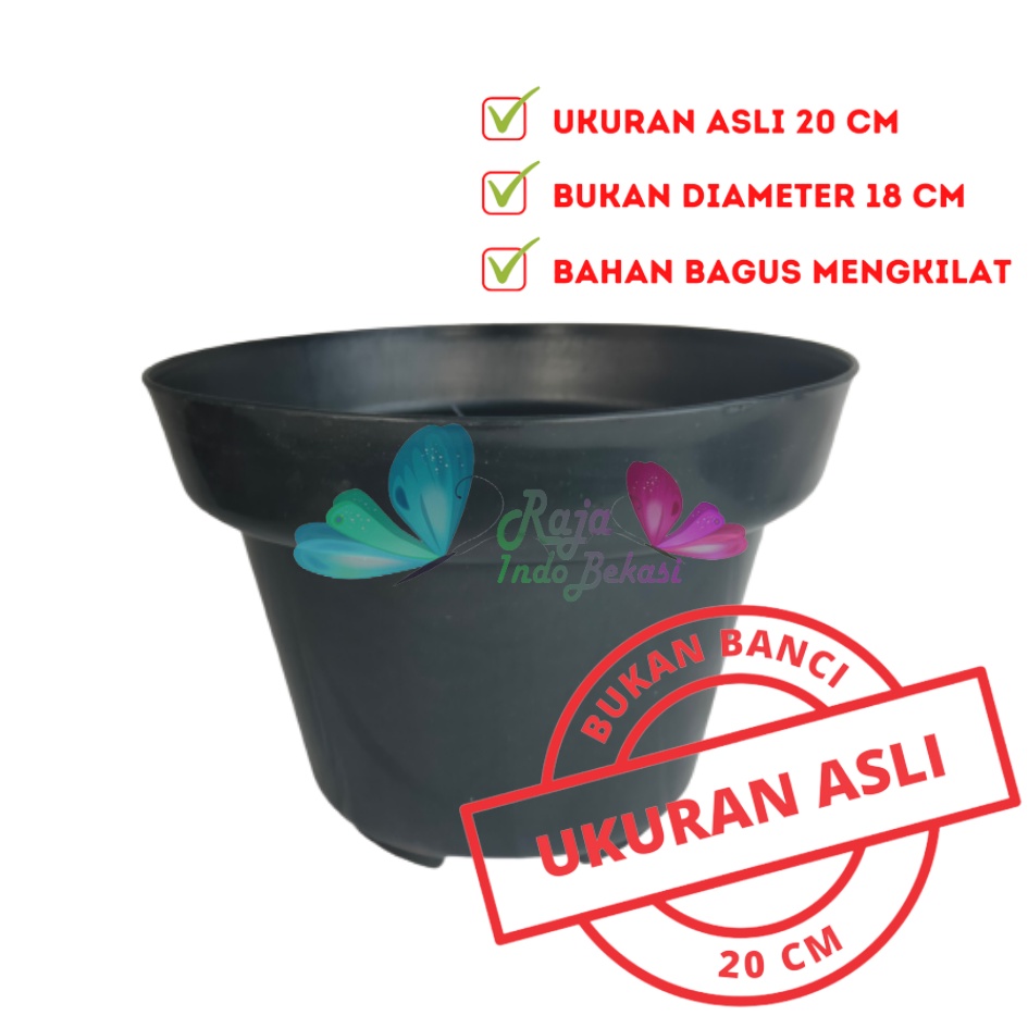 Pot Bunga 20 Hitam Polos Pot Bunga Hias Grosir Murah Plastik 20 Bibit Bukan Pot 25 Cm Hitam polos - Pot 20 Cm Hitam Murah