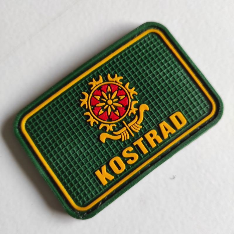 PATCH RUBBER LOGO KOSTRAD DASAR HIJAU/TEMPELAN EMBLEM KARET VELCRO