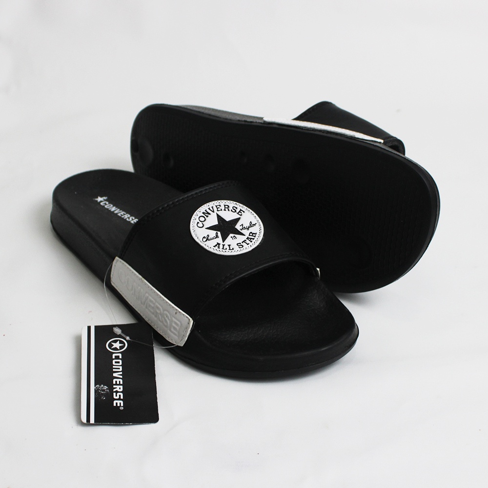 Sendal Selop Distro Pria Convrsee99 All Star Chuck Taylor Hitam Fullblack / Sendal Slip On Pria