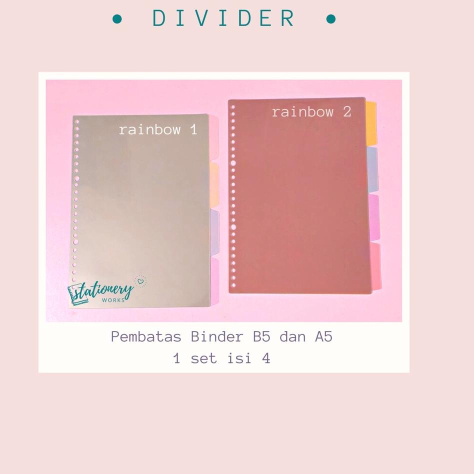 

EBKW Binder Divider - Loose leaf divider A5 B5 - Pembatas binder - Pastel rainbow untuk jurnal planner [ur -762]