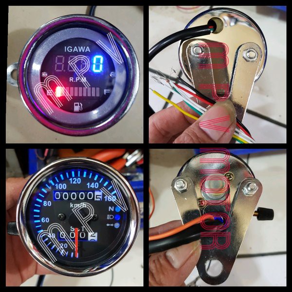 Spedometer indikator led plus rpm-amper bensin digital led