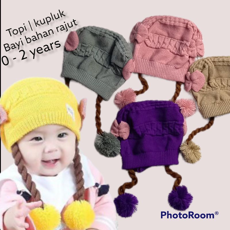 Baby Beanie | Kupluk bayi | Topi bayi rajut kepang