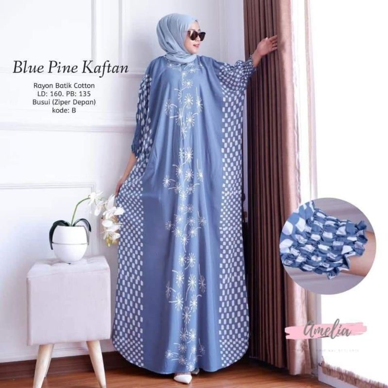 Kaftan Jumbo Oversize Kekinian Busui Resleting Depan Rayon Home Dress Terbaru