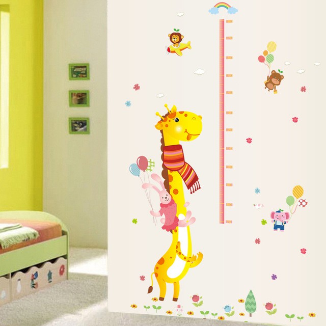 RELIZA WALL STICKER PENGUKUR TINGGI BADAN JERAPAH ANAK GROW UP STIKER DINDING SK9045o