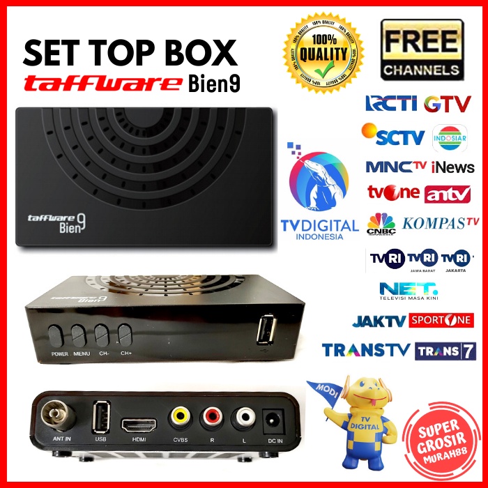 Set Top Box Taffware Bien9 TV Digital Penerima Siaran TV Digital HD 1080P DVB-T2