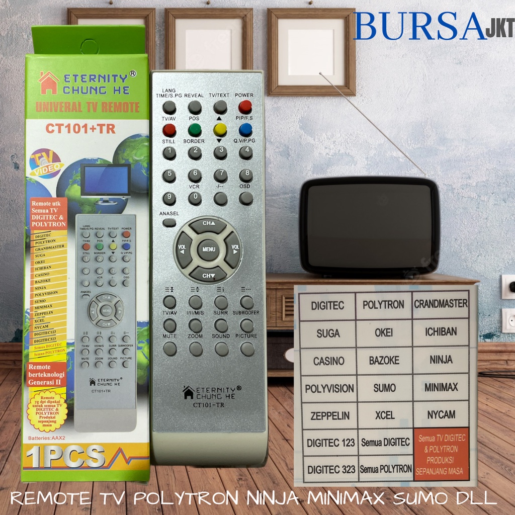 REMOTE TV POLYTRON DIGITEC TABUNG LCD POLYTRON MULTI FUNGSI 101