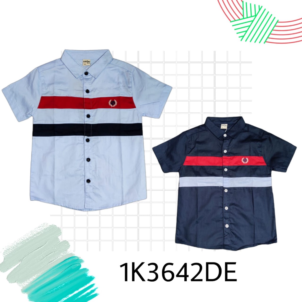 KEMEJA USON | KEMEJA ANAK COWOK | KEMEJA POLOS ANAK | KEMEJA PENDEK ANAK MERK USON SIZE 140-210
