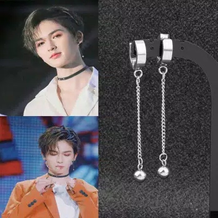 EE0408 - Anting JEPIT Tanpa Tindik Pria Wanita Kpop Korea BTS EXO GOT7