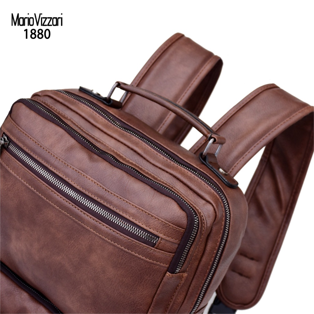 Tas Ransel Pria Kulit Mario Vizzari Caster (1880) - Laptop