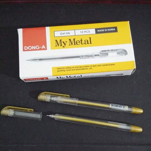 

Pulpen Pena Pen Emas/Gold My Metal Dong-a Mata Pena 0,7mm 1 box isi 12 (1 Lusin)