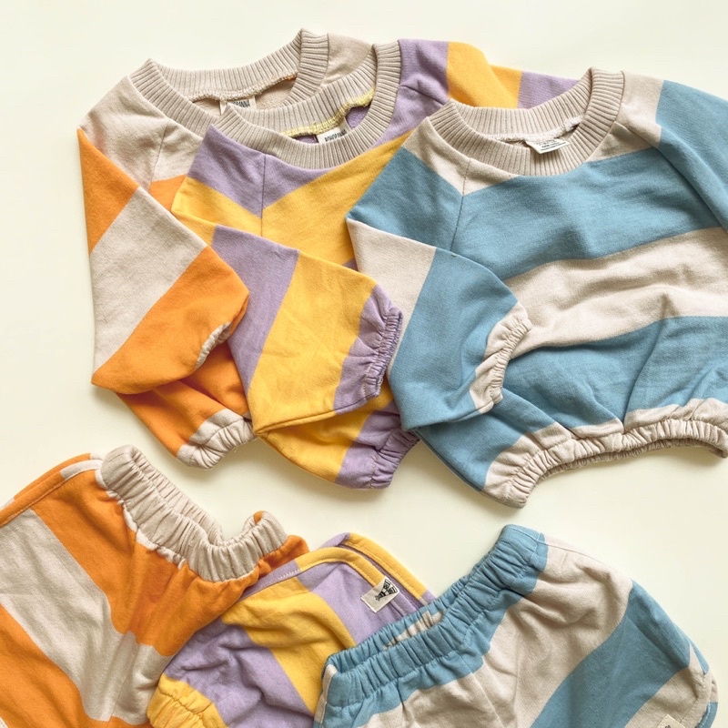 Bohopanna Stripe Set 1-10thn / Setelan Anak Perempuan