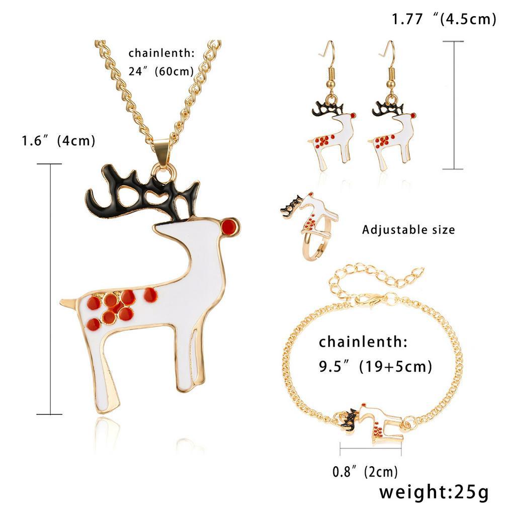 Set Kalung Anting Gelang Cincin Desain Natal